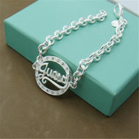 Men&#39;s &amp; Women&#39;s 925 Sterling Silver Bracelet Fashion Silver Charm Bracelet Jewelry Gift