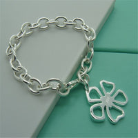 Men&#39;s &amp; Women&#39;s 925 Sterling Silver Bracelet Fashion Silver Charm Bracelet Jewelry Gift