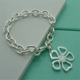 Men&#39;s &amp; Women&#39;s 925 Sterling Silver Bracelet Fashion Silver Charm Bracelet Jewelry Gift