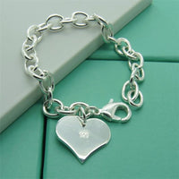 Men&#39;s &amp; Women&#39;s 925 Sterling Silver Bracelet Fashion Silver Charm Bracelet Jewelry Gift