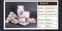60 Heads Jingdezhen Ceramic Dinner Dish Посуда Salad Bowl Plate посуда для кухни наборы Dinnerware Set Kitchen Tableware