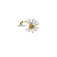Daisy Flower rings 2021 fashion Enamel White Daisy Flower Vintage finger ring Elegant Simple Rings for Women fashion Jewelry