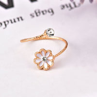 Daisy Flower rings 2021 fashion Enamel White Daisy Flower Vintage finger ring Elegant Simple Rings for Women fashion Jewelry