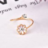Daisy Flower rings 2021 fashion Enamel White Daisy Flower Vintage finger ring Elegant Simple Rings for Women fashion Jewelry