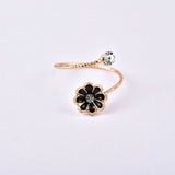 Daisy Flower rings 2021 fashion Enamel White Daisy Flower Vintage finger ring Elegant Simple Rings for Women fashion Jewelry