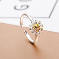 Daisy Flower rings 2021 fashion Enamel White Daisy Flower Vintage finger ring Elegant Simple Rings for Women fashion Jewelry