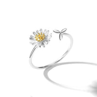 Daisy Flower rings 2021 fashion Enamel White Daisy Flower Vintage finger ring Elegant Simple Rings for Women fashion Jewelry