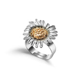 Daisy Flower rings 2021 fashion Enamel White Daisy Flower Vintage finger ring Elegant Simple Rings for Women fashion Jewelry