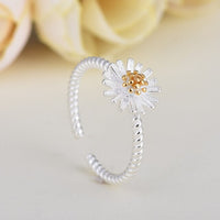 Daisy Flower rings 2021 fashion Enamel White Daisy Flower Vintage finger ring Elegant Simple Rings for Women fashion Jewelry