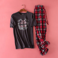 Plus Size Knit cotton Short sleeved trousers pajamas sets men pyjamas Sleepwear summer simple homewear pajamas for male