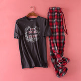 Plus Size Knit cotton Short sleeved trousers pajamas sets men pyjamas Sleepwear summer simple homewear pajamas for male
