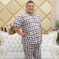Plus Size Knit cotton Short sleeved trousers pajamas sets men pyjamas Sleepwear summer simple homewear pajamas for male