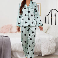 Lisacmvpnel Ice Silk Print FashionWomen Pajamas Long Sleeve Suit Comfortable Outwear Pyjamas