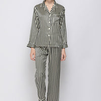 Lisacmvpnel Ice Silk Print FashionWomen Pajamas Long Sleeve Suit Comfortable Outwear Pyjamas