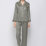 Lisacmvpnel Ice Silk Print FashionWomen Pajamas Long Sleeve Suit Comfortable Outwear Pyjamas