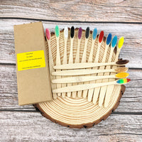 12 Pack Toothbrush Eco Friendly Bamboo Soft Fibre Toothbrush Teeth Brush Solid Bamboo Handle  100%Biodegradable