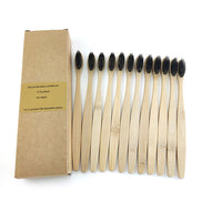 12 Pack Toothbrush Eco Friendly Bamboo Soft Fibre Toothbrush Teeth Brush Solid Bamboo Handle  100%Biodegradable