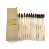 12 Pack Toothbrush Eco Friendly Bamboo Soft Fibre Toothbrush Teeth Brush Solid Bamboo Handle  100%Biodegradable