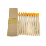 12 Pack Toothbrush Eco Friendly Bamboo Soft Fibre Toothbrush Teeth Brush Solid Bamboo Handle  100%Biodegradable