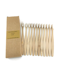 12 Pack Toothbrush Eco Friendly Bamboo Soft Fibre Toothbrush Teeth Brush Solid Bamboo Handle  100%Biodegradable