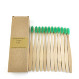 12 Pack Toothbrush Eco Friendly Bamboo Soft Fibre Toothbrush Teeth Brush Solid Bamboo Handle  100%Biodegradable