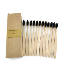12 Pack Toothbrush Eco Friendly Bamboo Soft Fibre Toothbrush Teeth Brush Solid Bamboo Handle  100%Biodegradable