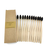 12 Pack Toothbrush Eco Friendly Bamboo Soft Fibre Toothbrush Teeth Brush Solid Bamboo Handle  100%Biodegradable