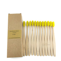 12 Pack Toothbrush Eco Friendly Bamboo Soft Fibre Toothbrush Teeth Brush Solid Bamboo Handle  100%Biodegradable
