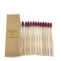 12 Pack Toothbrush Eco Friendly Bamboo Soft Fibre Toothbrush Teeth Brush Solid Bamboo Handle  100%Biodegradable
