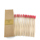 12 Pack Toothbrush Eco Friendly Bamboo Soft Fibre Toothbrush Teeth Brush Solid Bamboo Handle  100%Biodegradable