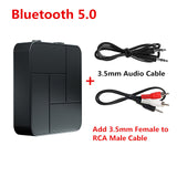 Bluetooth 5.0 Audio Receiver Transmitter 3.5mm AUX Jack RCA USB Dongle Stereo Wireless Adapter with Mic For Car TV PC Headphone