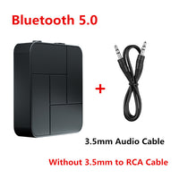 Bluetooth 5.0 Audio Receiver Transmitter 3.5mm AUX Jack RCA USB Dongle Stereo Wireless Adapter with Mic For Car TV PC Headphone