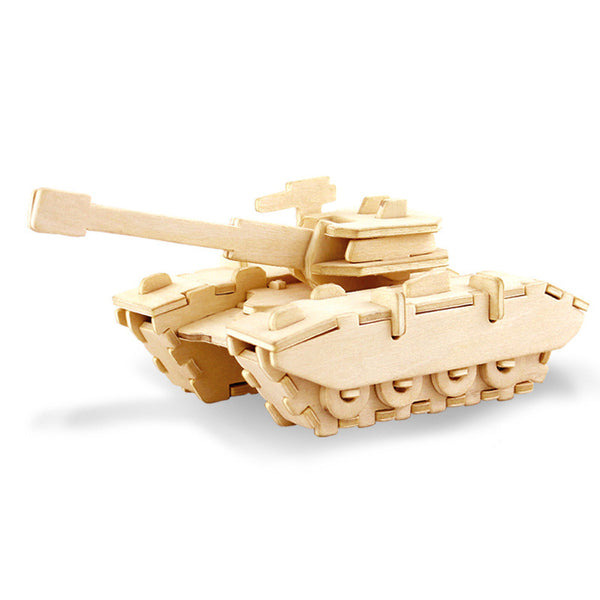Kids 3D Wooden Puzzle Toy Military Series Tank Vehicle Animals Model Set Creative Assembled Education Toys For Children