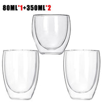 Transparent glass coffee cup milk whiskey tea beer double creative heat resistant cocktail Vodka wine mug Drinkware tumbler cups