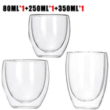 Transparent glass coffee cup milk whiskey tea beer double creative heat resistant cocktail Vodka wine mug Drinkware tumbler cups