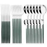 24Pcs Mirror Gold Dinnerware Cutlery Set Stainless Steel Tableware Set Knife Fork Coffee Spoon Party Flatware Silverware Set