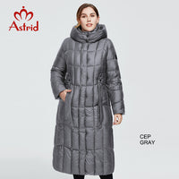 Astrid 2021 New Winter Women&#39;s coat women long warm parka Plaid fashion thick Jacket hooded Bio-Down female clothing Design 9546