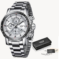 2022 LIGE New Fashion Mens Watches Top Luxury Brand Military Big Dial Male Clock Analog Quartz Watch Men Sport Chronograph Watch