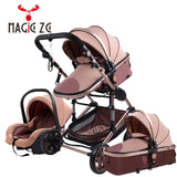 Poussette Stroller 3 in 1 Portable Travel Baby Carriage Folding Prams Aluminum Frame High Landscape Car for Newborn  Babyboomer