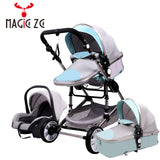 Poussette Stroller 3 in 1 Portable Travel Baby Carriage Folding Prams Aluminum Frame High Landscape Car for Newborn  Babyboomer
