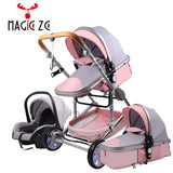 Poussette Stroller 3 in 1 Portable Travel Baby Carriage Folding Prams Aluminum Frame High Landscape Car for Newborn  Babyboomer