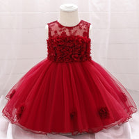 baby girls dresses lace flower kids clothing princess wedding baptism children wear 1 year birthday vestido infantil 6M-4Y