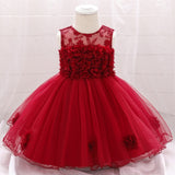 baby girls dresses lace flower kids clothing princess wedding baptism children wear 1 year birthday vestido infantil 6M-4Y