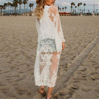 2022 Lace Beach Pareo Beachwear Swim suit Cover up Playa Pareo Tunics for Beach Kimono Swimwear Women Lace Beach Dress #Q767
