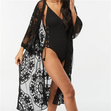 2022 Lace Beach Pareo Beachwear Swim suit Cover up Playa Pareo Tunics for Beach Kimono Swimwear Women Lace Beach Dress #Q767