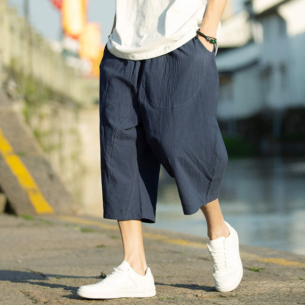 Men Harajuku Harem Pants 2022 New Mens Summer Cotton Linen Joggers Pants Male Vintage Chinese Style Sweatpants Fashions
