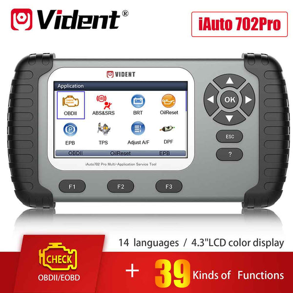 VIDENT iAuto702 Pro 702Pro OBD2 Diagnostic Tool ABS/SRS/SAS/TPMS/EPB/Oil Light Reset/DPF/TPS Code Reader Powerful Than ilink450