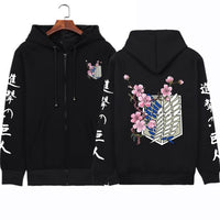 Japanese Anime Graphic Hoodies Men Attack on Titan Pullover Sweatshirt Unisex Male
