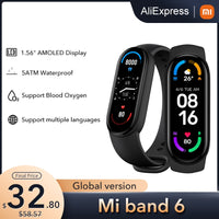 Global Version Xiaomi Mi Band 6 Smart Bracelet 1.56&quot;AMOLED Screen miBand 6 Heart Rate Fitness Traker Bluetooth 5 ATM Waterproof