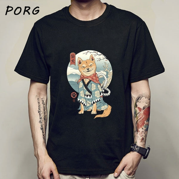 Shiba Inu Japanese Printed Funny Men/Women Tshirt Anime Shirt Oversized Clothes O-Neck Funny T Shirts for Men Tops Tees 2021